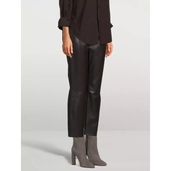 NWT Citizens of Humanity Jolene High-Rise Straight Genuine Leather Jeans 27 R448 - Picture 2 of 12